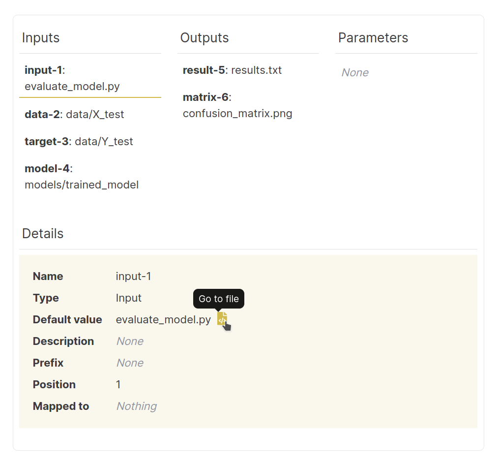 Workflow step details