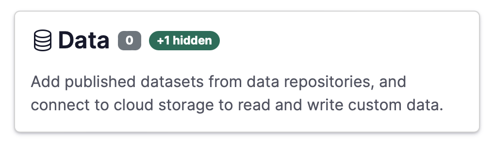 A notification about hidden data connectors