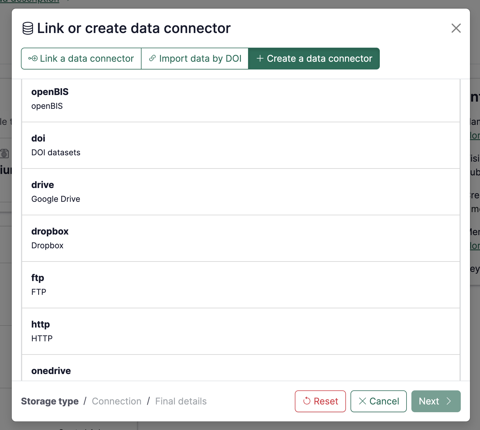 Selecting drive or dropbox